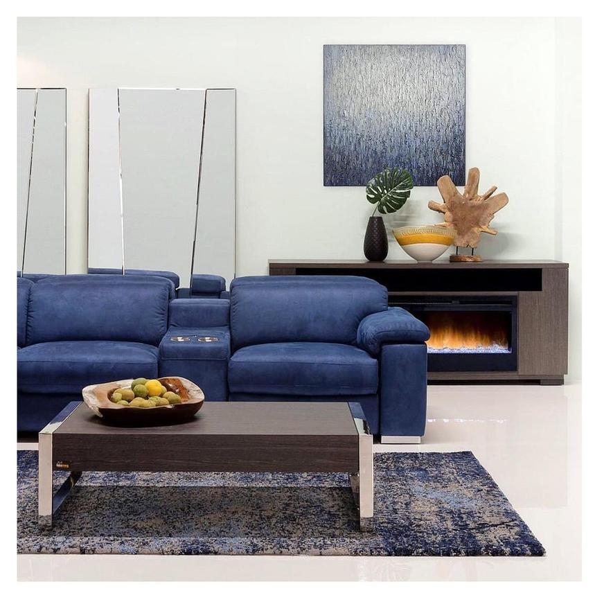 Blue Sectional Sofa With Recliners Baci Living Room